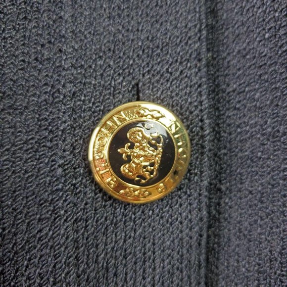 St. John Basics Lg Gold Button Front Cardigan Med - Picture 2 of 8